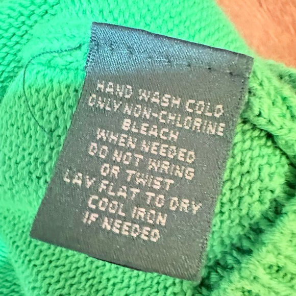 Vintage Ralph Lauren Active Shawl Collar 100% Cotton Kelly Green Sweater - Picture 6 of 11